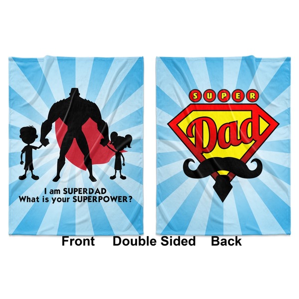 Super Dad Baby Blanket (Double Sided - Printed Front and Back)