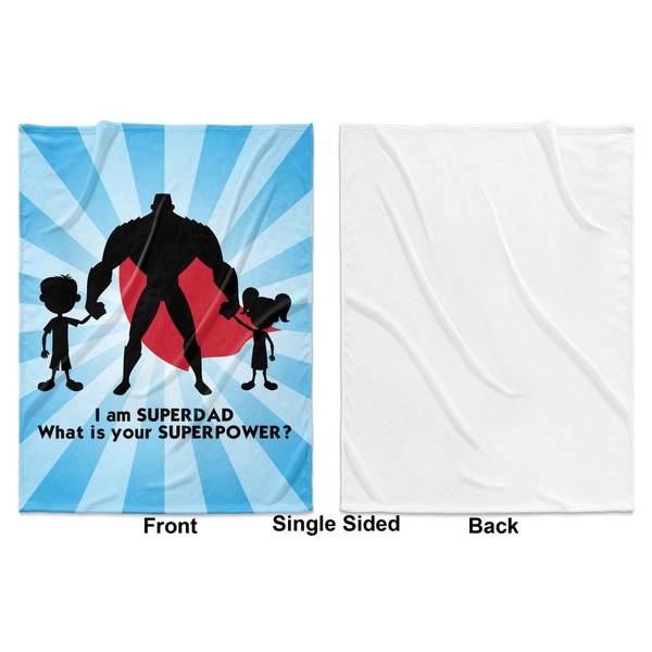 Super Dad Baby Blanket (Single Side - Printed Front, White Back)