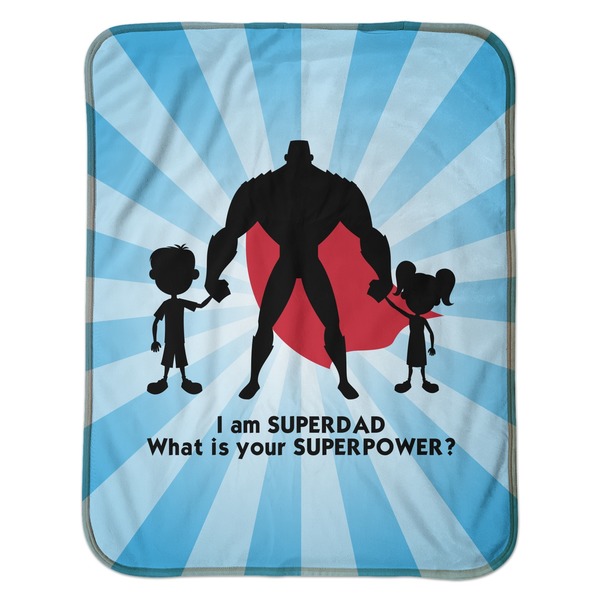 Super Dad Baby Sherpa Blanket - Flat
