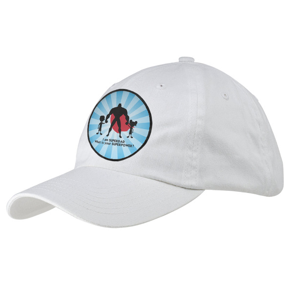 Custom Super Dad Baseball Cap - White