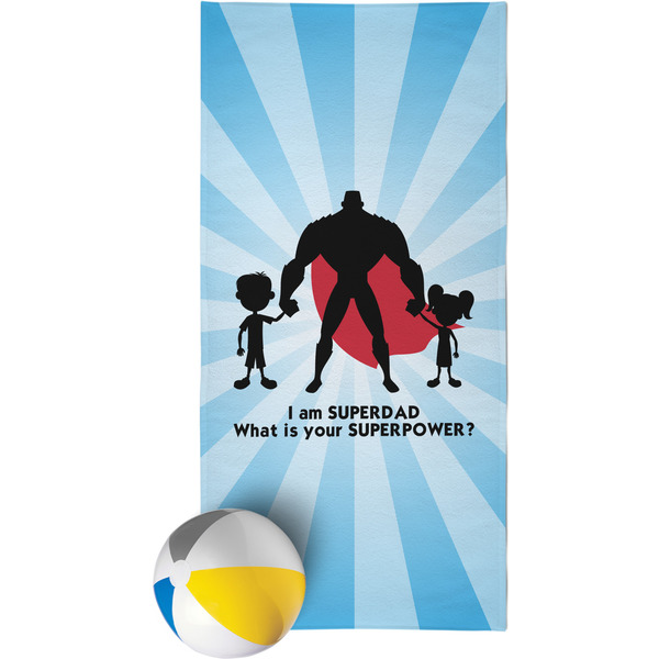 Custom Super Dad Beach Towel