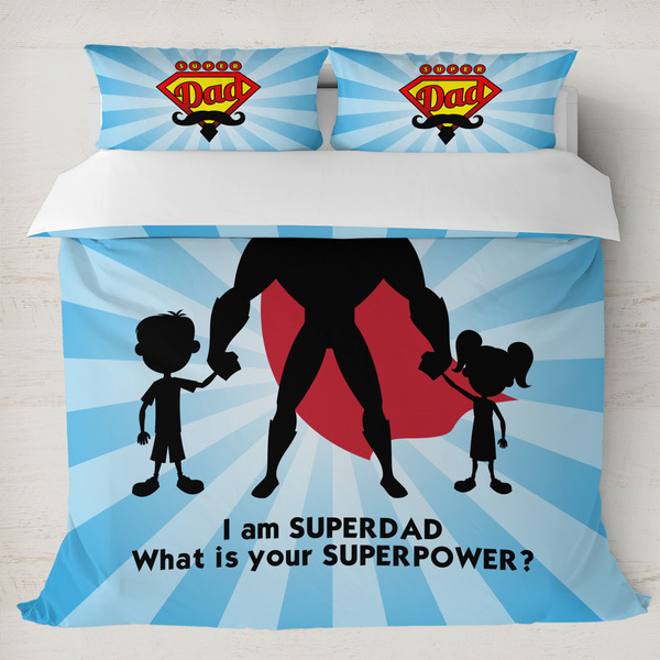 Custom Super Dad Duvet Cover Set - King