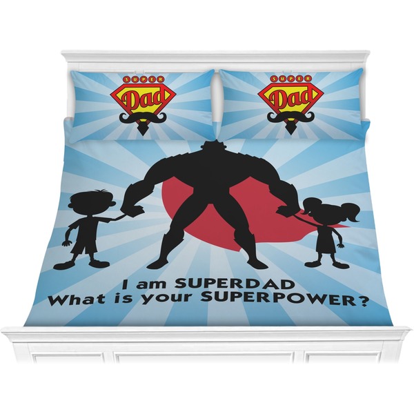 Custom Super Dad Comforter Set - King