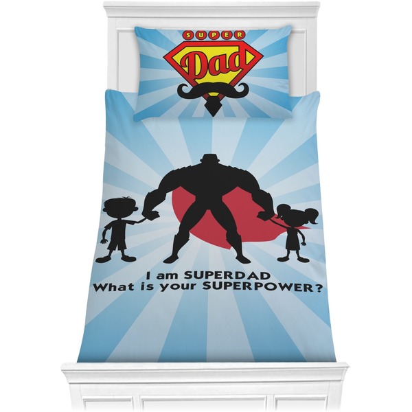 Custom Super Dad Comforter Set - Twin