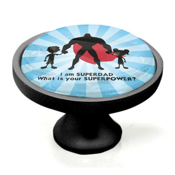 Super Dad Black Custom Cabinet Knob (Side)