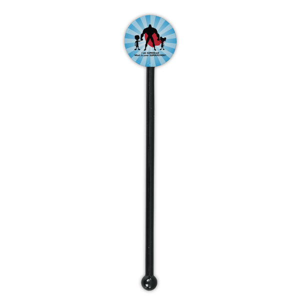 Super Dad Black Plastic 5.5" Stir Stick - Round - Single Stick