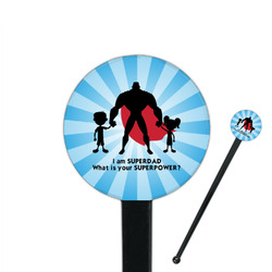 Super Dad 7" Round Plastic Stir Sticks - Black - Single Sided