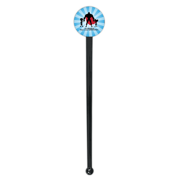 Super Dad Black Plastic 7" Stir Stick - Round - Single Stick
