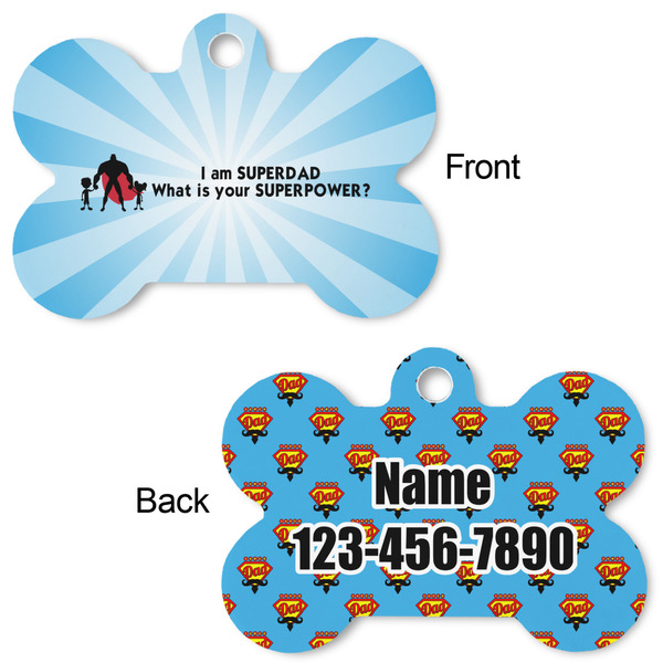 Super Dad Bone Shaped Dog ID Tag - Large - Approval