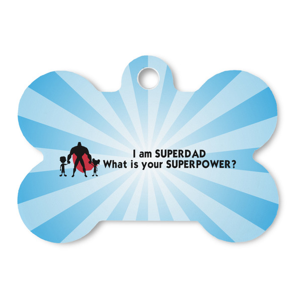 Custom Super Dad Bone Shaped Dog ID Tag