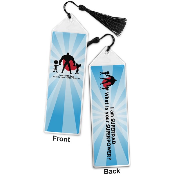 Super Dad Bookmark with tassel - Front and Back