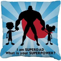 Super Dad Faux-Linen Throw Pillow 16"
