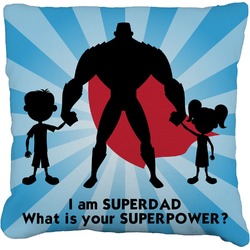 Super Dad Faux-Linen Throw Pillow 18"