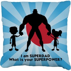 Super Dad Faux-Linen Throw Pillow 20"