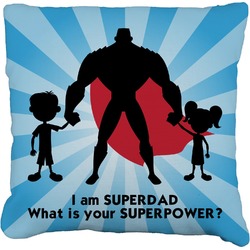 Super Dad Faux-Linen Throw Pillow 26"