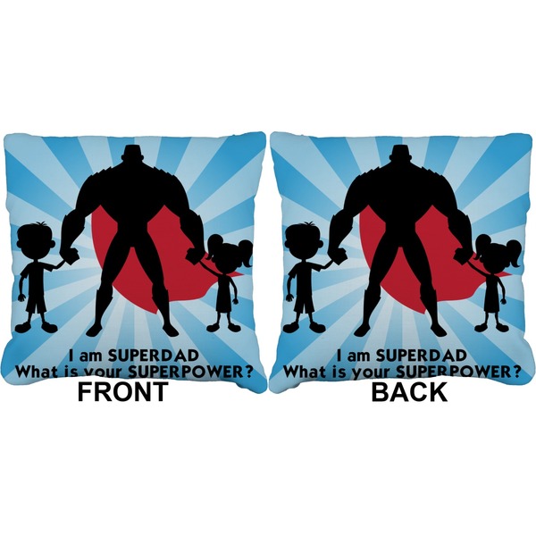 Super Dad Burlap Pillow Approval