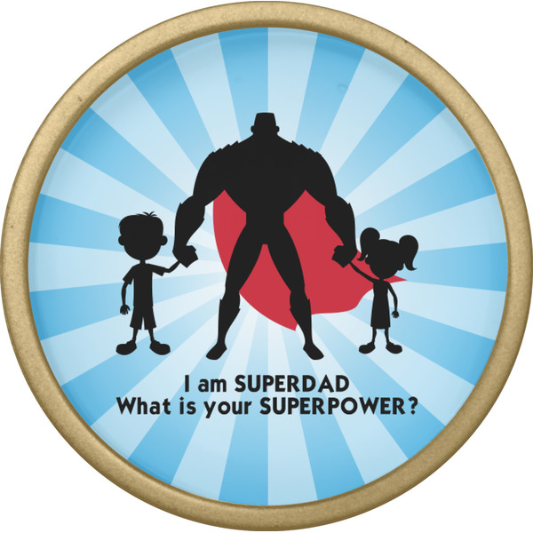 Super Dad Cabinet Knob - Gold - Front