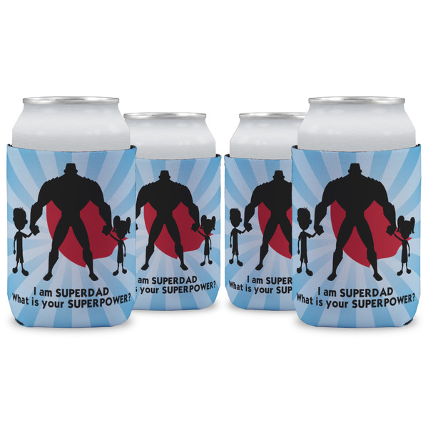Custom Super Dad Can Cooler (12 oz) - Set of 4
