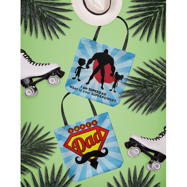 Super Dad Canvas Tote Lifestyle Front and Back