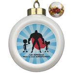 Super Dad Ceramic Ball Ornaments - Poinsettia Garland