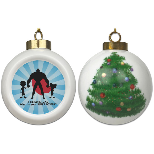 Super Dad Ceramic Christmas Ornament - X-Mas Tree (APPROVAL)