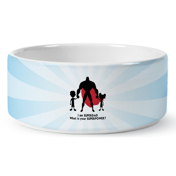 Super Dad Ceramic Dog Bowl - Medium - Front