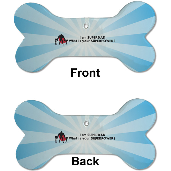 Super Dad Ceramic Flat Ornament - Bone Front & Back (APPROVAL)