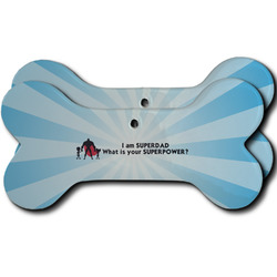 Super Dad Ceramic Dog Ornament - Front & Back