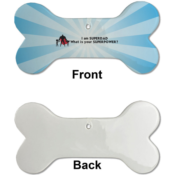 Super Dad Ceramic Flat Ornament - Bone Front & Back Single Print (APPROVAL)