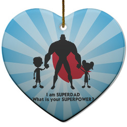 Super Dad Heart Ceramic Ornament