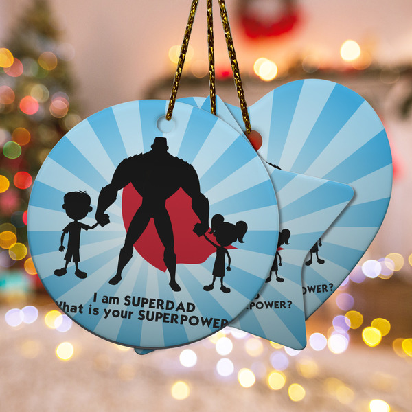 Custom Super Dad Ceramic Ornament