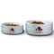 Super Dad Ceramic Dog Bowls - Size Comparison