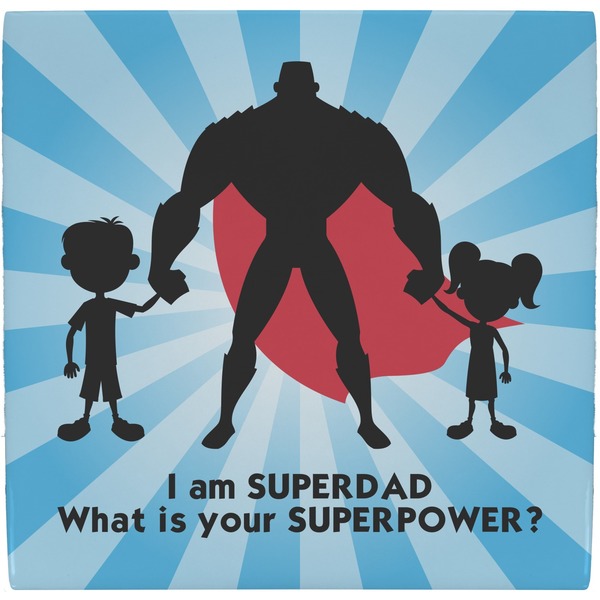 Custom Super Dad Ceramic Tile Hot Pad