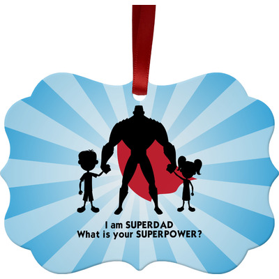 Super Dad Metal Frame Ornament - Double Sided