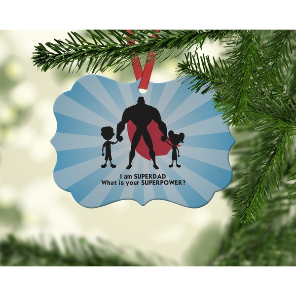 Super Dad Christmas Ornament (On Tree)