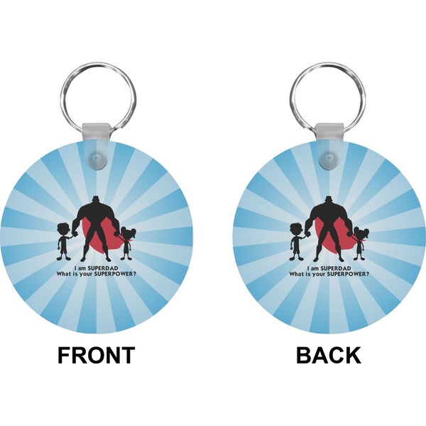 Super Dad Circle Keychain (Front + Back)