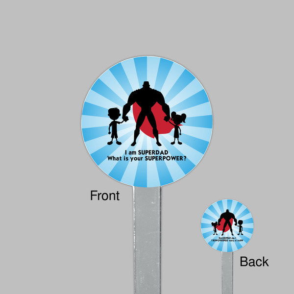 Super Dad Clear Plastic 7" Stir Stick - Round - Front & Back