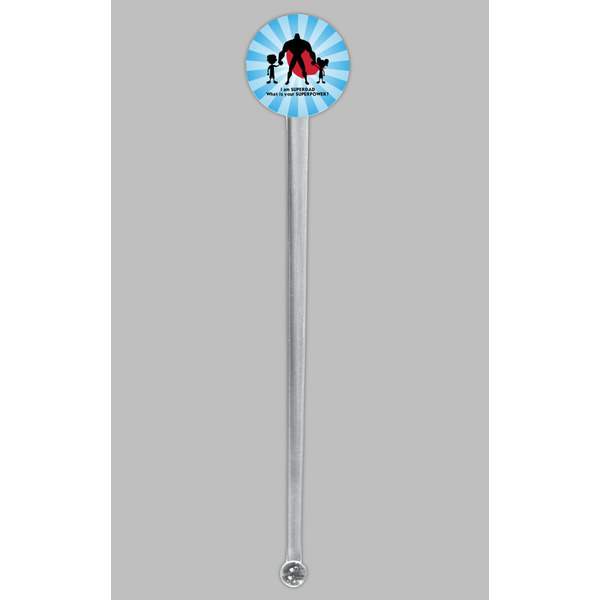 Super Dad Clear Plastic 7" Stir Stick - Round - Single Stick