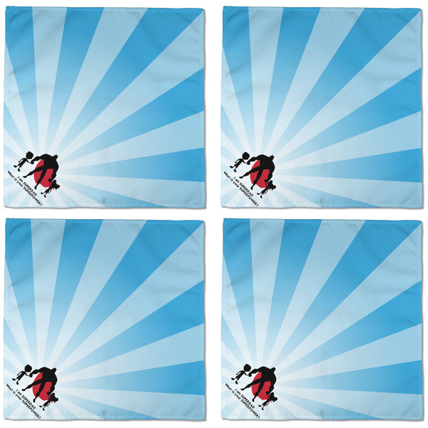Super Dad Cloth Napkins - Personalized Dinner (APPROVAL) Set of 4
