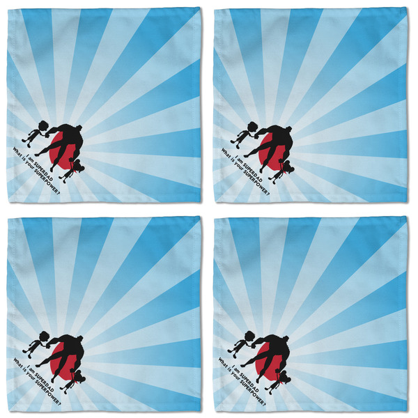 Super Dad Cloth Napkins - Personalized Lunch (APPROVAL) Set of 4
