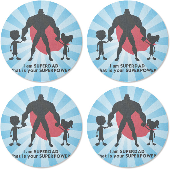 Super Dad Coaster Round Rubber Back - Apvl
