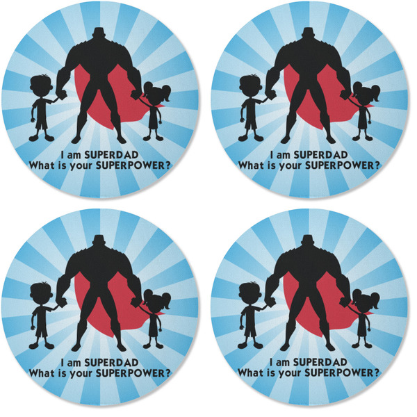 Super Dad Coaster Round Rubber Back - Apvl