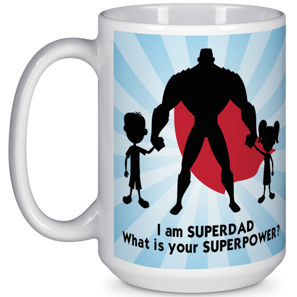 Custom Super Dad 15 Oz Coffee Mug - White