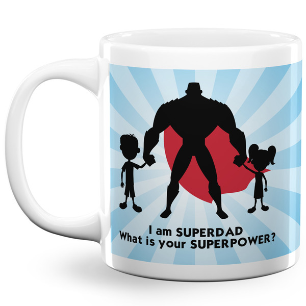 Custom Super Dad 20 Oz Coffee Mug - White
