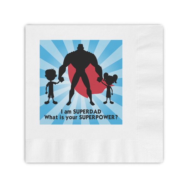 Custom Super Dad Coined Cocktail Napkins
