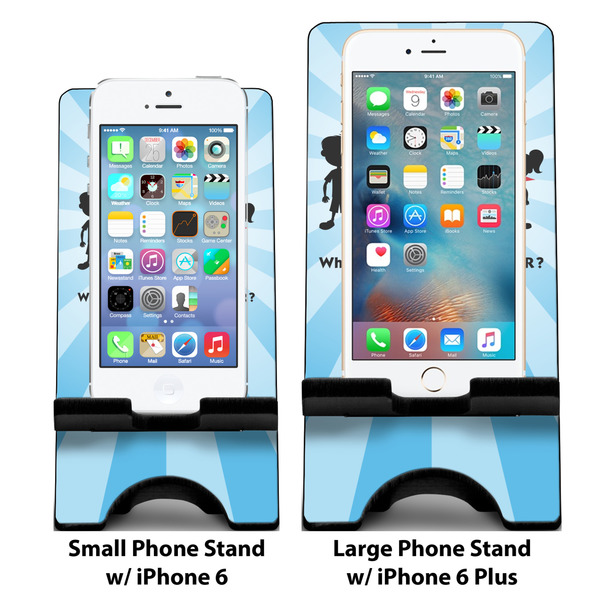 Super Dad Compare Phone Stand Sizes - with iPhones