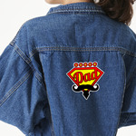 Super Dad Twill Iron On Patch - Custom Shape - X-Large
