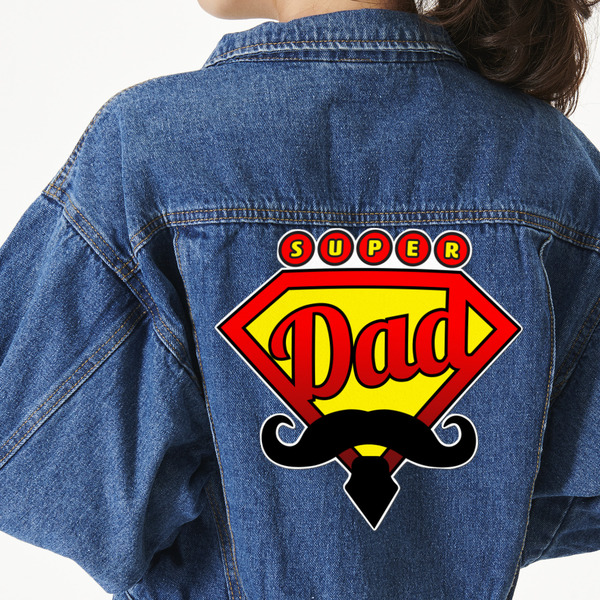 Custom Super Dad Twill Iron On Patch - Custom Shape - 3XL