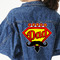 Super Dad Twill Iron On Patch - Custom Shape - 3XL