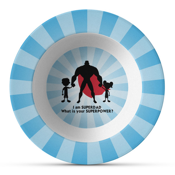 Custom Super Dad Plastic Bowl - Microwave Safe - Composite Polymer